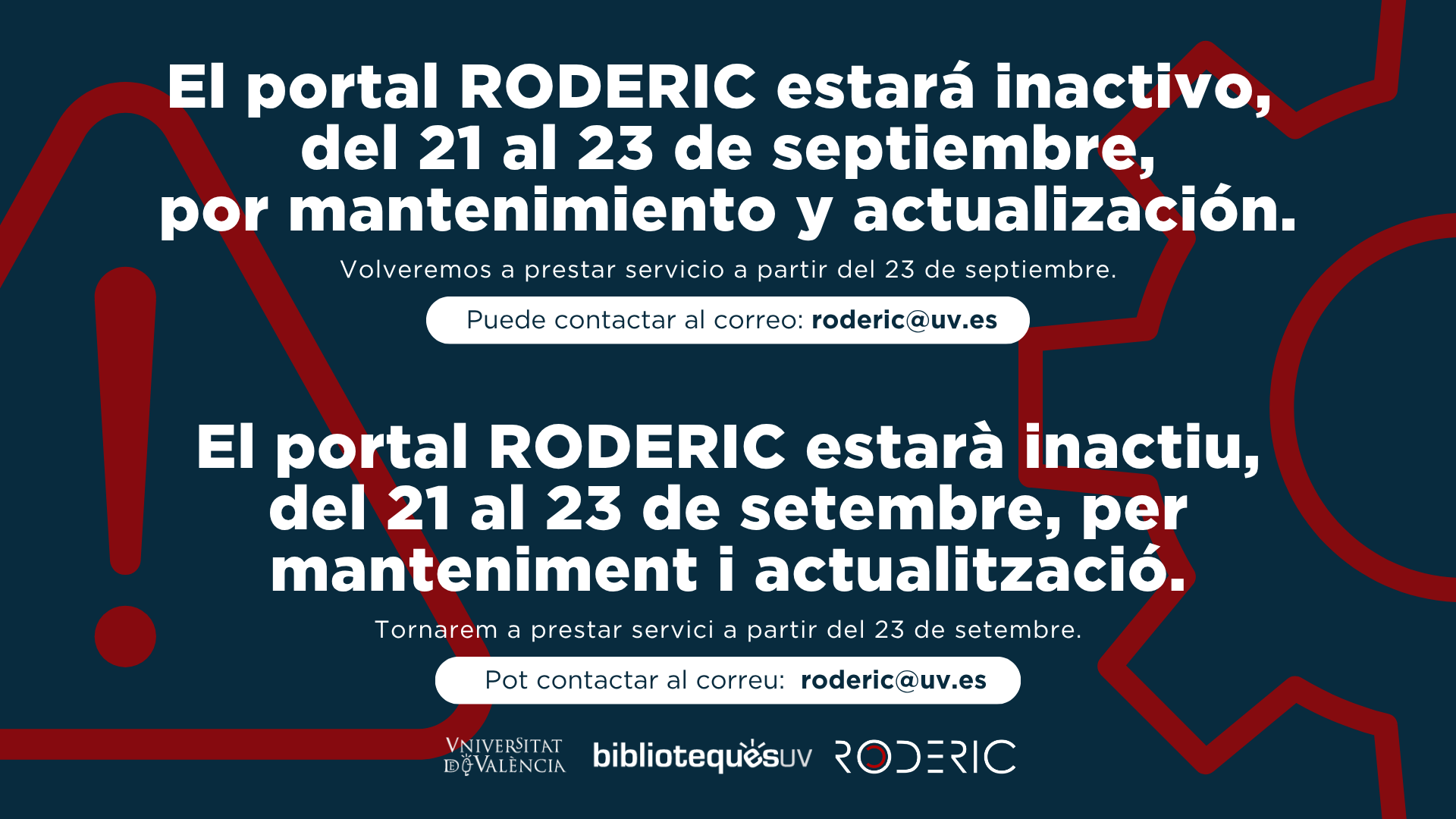 RODERIC en mantenimiento